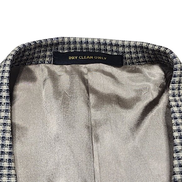 Monsieur Givenchy Mens Houndstooth Blazer Jacket Union Made Tan & Black Size L - Picture 6 of 14